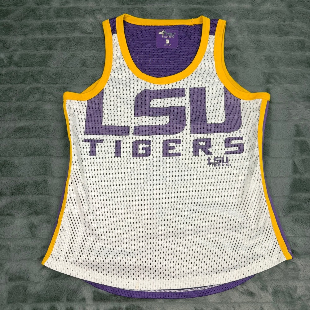 LSU Tigers G-III 4Her Carl Banks Mesh Tank Top Purple White Yellow XL